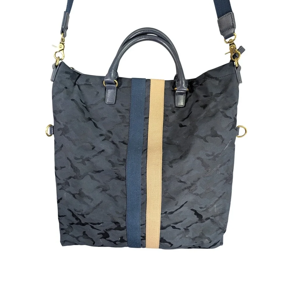 Mark‎ and Graham Foldover Tote Navy Camo Nylon Messenger Bag Crossbody